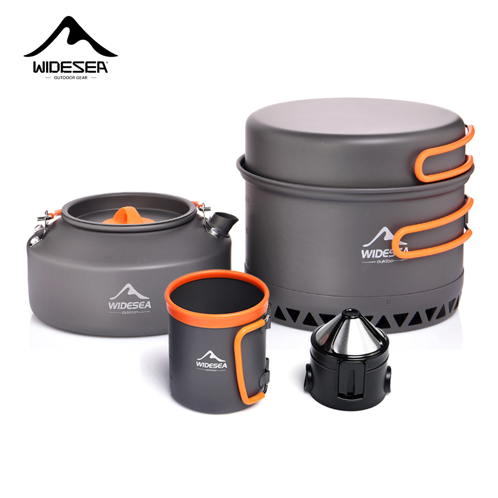 Camping Cooking Kits - Camping Tableware ชุดเครื่องครัวกลางแจ้งหม้อกาต้มน้ําท่องเที่ยวถ้วยกาแฟ filte อุปกรณ์ครัวเกียร์เครื่องครัวเดินป่าปิคนิคท่องเที่ยว