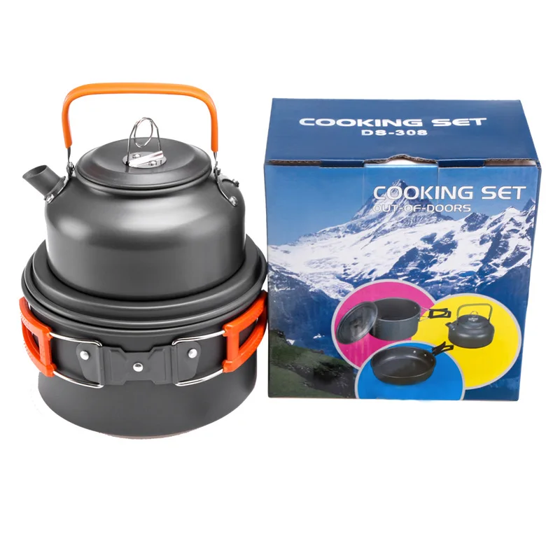 Camping Cooking Kits - กลางแจ้งหม้อกระทะกาต้มน้ําชุดเครื่องครัวตั้งแคมป์เดินป่าปิกนิกขับรถด้วยตนเองพับทําอาหารหม้อบนโต๊ะอาหารเครื่องครัวการท่องเที่ยว Hike
