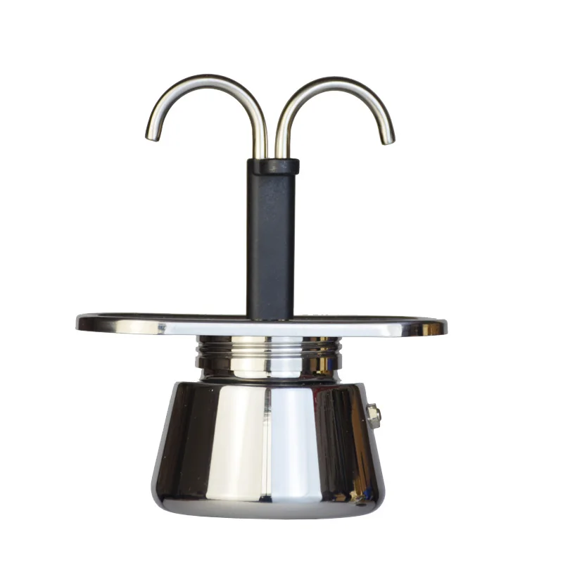 Pocket Coffee Maker - หม้อต้มกาแฟขนาดเล็ก200มล. หม้อต้มกาแฟทำจากสเตนเลสหลอดคู่304กาต้มน้ำจากอิตาลีหม้อเอสเพรสโซแบบใช้มือหม้อใส่กาแฟ