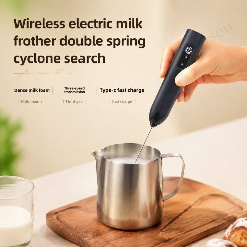 Pocket Coffee Maker - เครื่องตีฟองกาแฟไฟฟ้า 2 ใน 1 แบบชาร์จไฟได้ประเภท-C เครื่องปั่นสแตนเลส