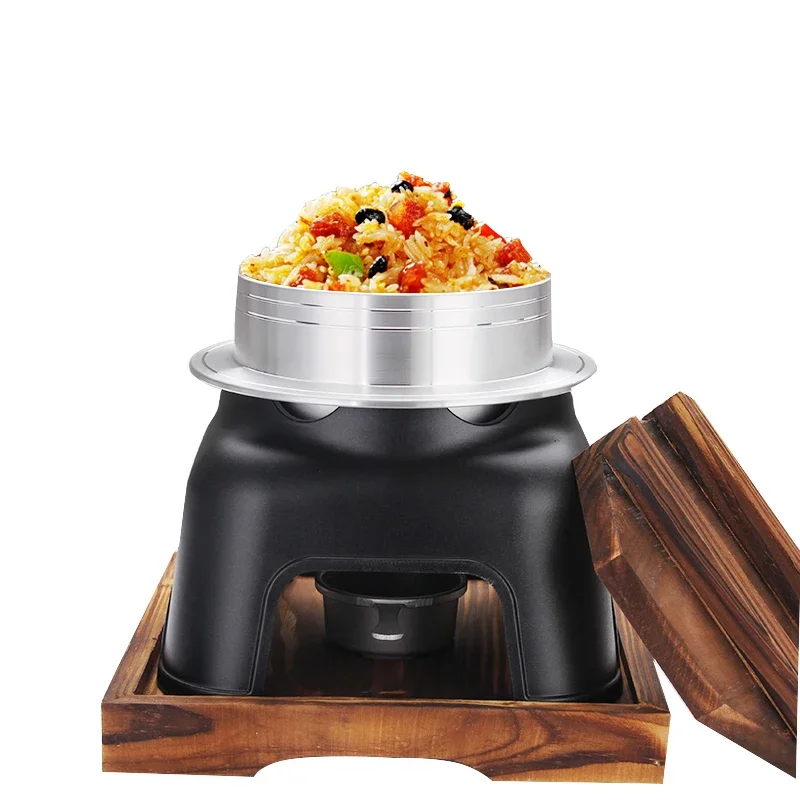 Japanese Camping Cooking - ครัวเรือน 220v Camping กลางแจ้งข้าวทําอาหารหม้อหุงข้าวสไตล์ญี่ปุ่นหม้อหุงข้าวเตาแอลกอฮอล์แบบพกพานึ่งข้าวทําอาหาร O
