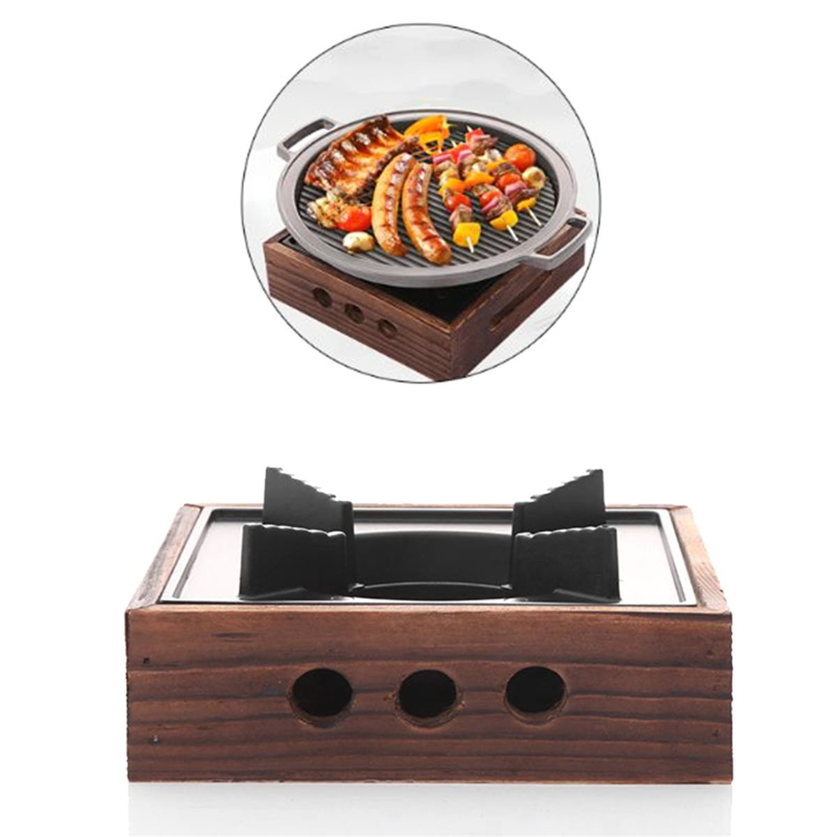 Japanese Camping Cooking - หม้ออเนกประสงค์ ดีไซน์สไตล์ญี่ปุ่น ใช้ได้ทั้งเตาแขวน เตาชา และฐานหม้อสำหรับร้านอาหาร เหมาะสำหรับการตั้งแคมป์กลางแจ้ง
