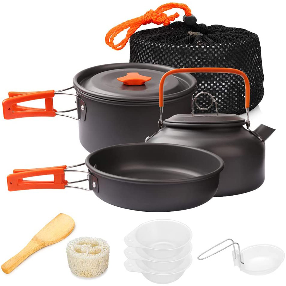 Camping Cooking Backpack - 1 ชิ้น/1 เซ็ตชุดเครื่องครัวตั้งแคมป์กลางแจ้งชุดทําอาหารอลูมิเนียมอุปกรณ์กลางแจ้งหม้อท่องเที่ยวบนโต๊ะอาหารห้องครัวเดินป่าปิคนิคบาร์บีคิว