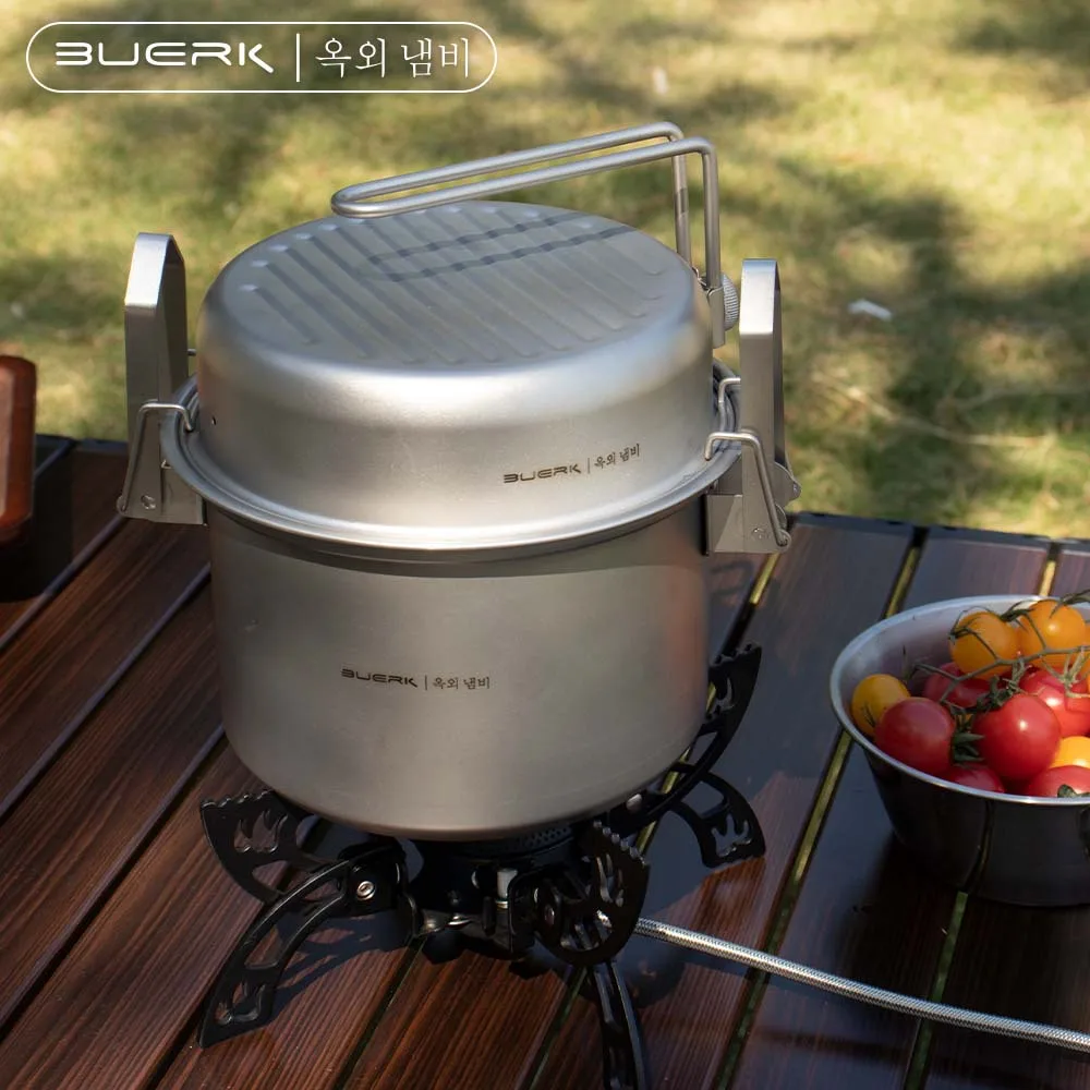 Camping Cooking System - Outdoor Camping หม้อนึ่งและทอดอเนกประสงค์, เครื่องมือทําอาหารข้าวตุ๋น, หม้อความดันไมโครสแตนเลส 304