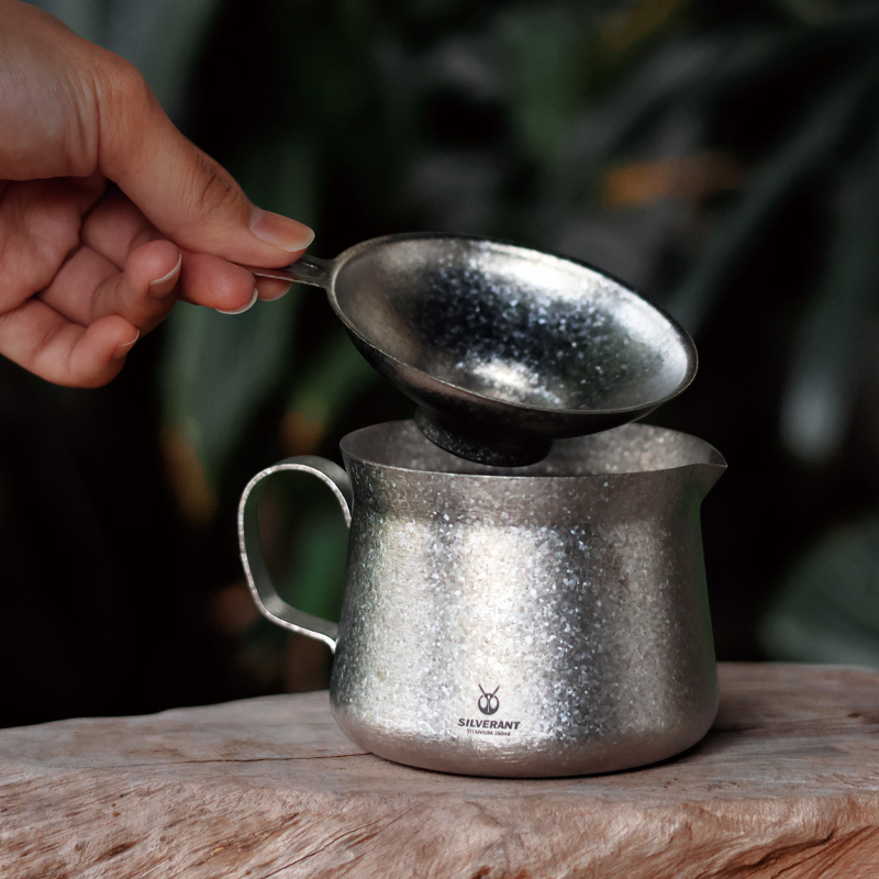 Pocket Coffee Maker - ไทเทเนียมกาแฟกาน้ําชากาต้มน้ําแก้วถ้วยแบบพกพา Outdoor Camping Travel Gear ชากาแฟพร้อมไทเทเนียมกรอง