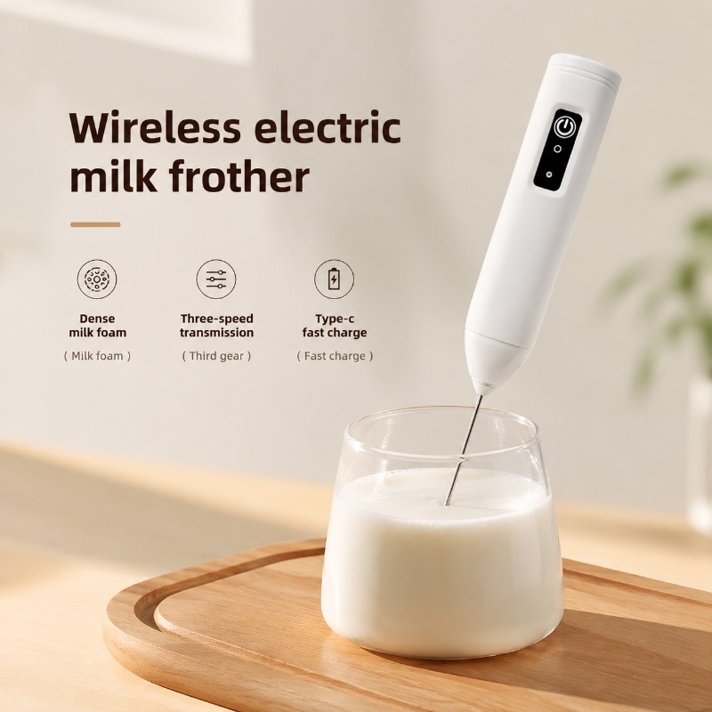 Pocket Coffee Maker - เครื่องตีฟองนมไฟฟ้า + เครื่องตีไข่ ไร้สาย ชาร์จแบบ Type-C