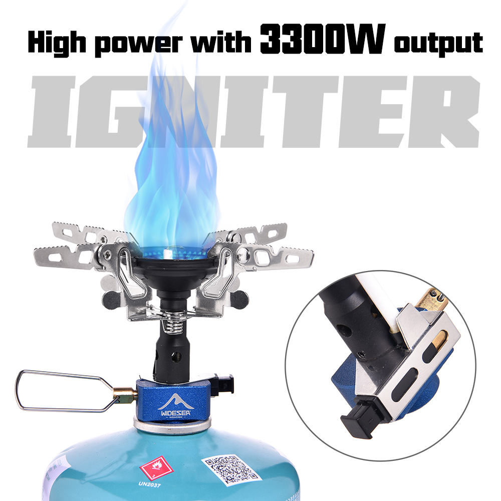 Camping Cooking System - เตาแก๊สปิกนิกสำหรับตั้งแคมป์กลางแจ้ง 3300 วัตต์ พร้อมอุปกรณ์จุดไฟ อุปกรณ์แคมป์ปิ้งแบบพกพา สำหรับนักท่องเที่ยว