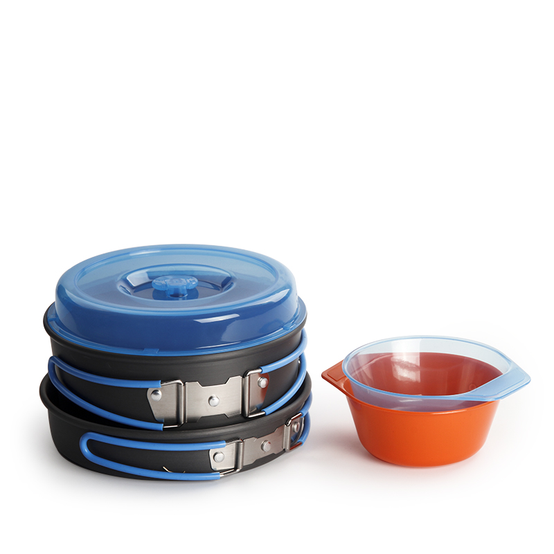 Camping Cooking Backpack - เครื่องครัวตั้งแคมป์แบกเป้หม้อแพนชามชุดหม้อกลางแจ้งชุดทําอาหารบนโต๊ะอาหารอุปกรณ์ปิกนิกเดินป่า