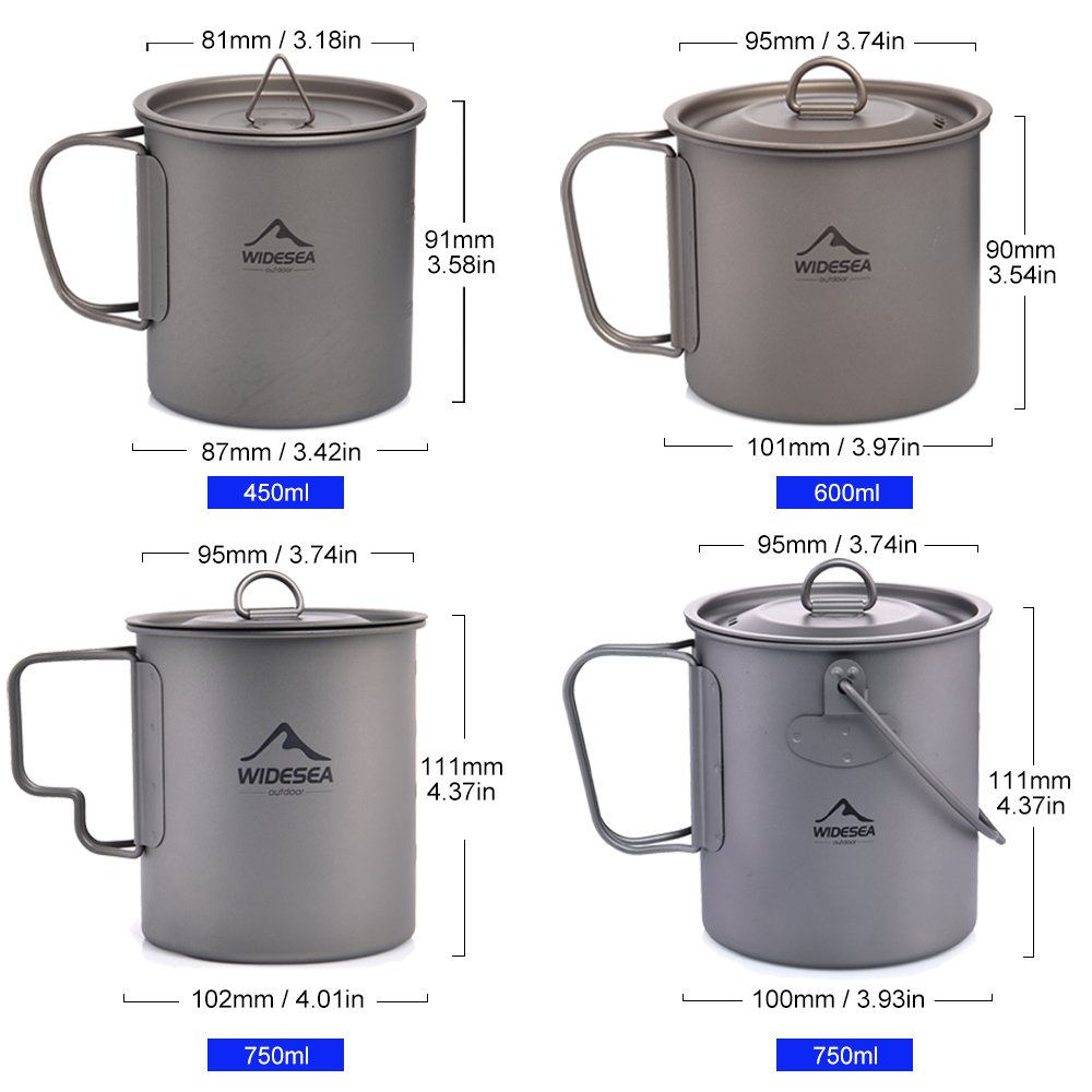 แก้วไทเทเนียม Widesea สำหรับแค - Quechua Camping Cooking Set บทวิจารณ์และราคา
