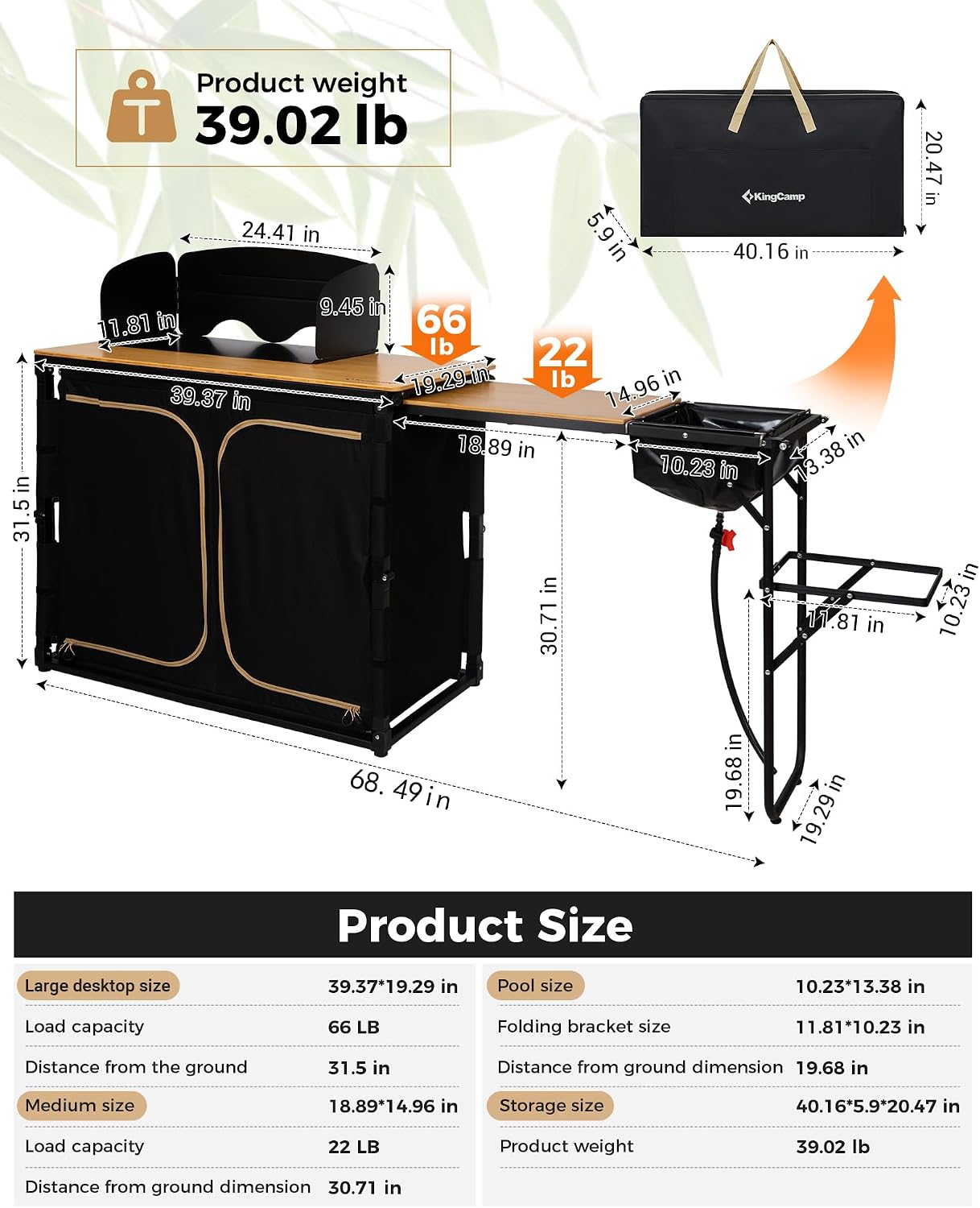 โต๊ะครัวพับได้สำหรับตั้งแคมป์  - Camping Cooking Table With Windshield บทวิจารณ์และราคา
