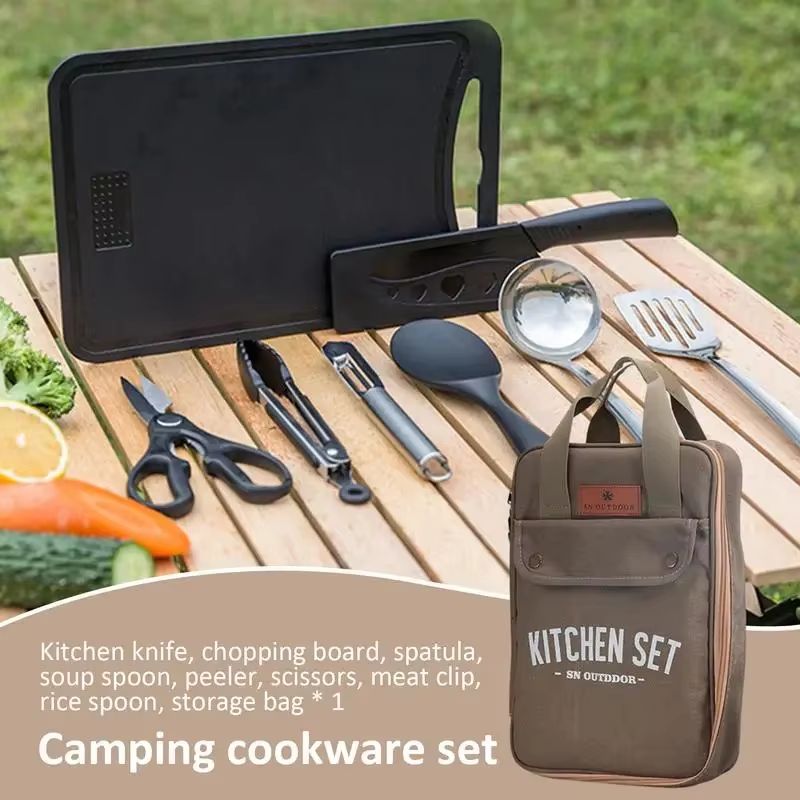 ชุดเครื่องครัวแคมป์ปิ้ง 8 ชิ้น - Camping Cooking Backpack บทวิจารณ์และราคา