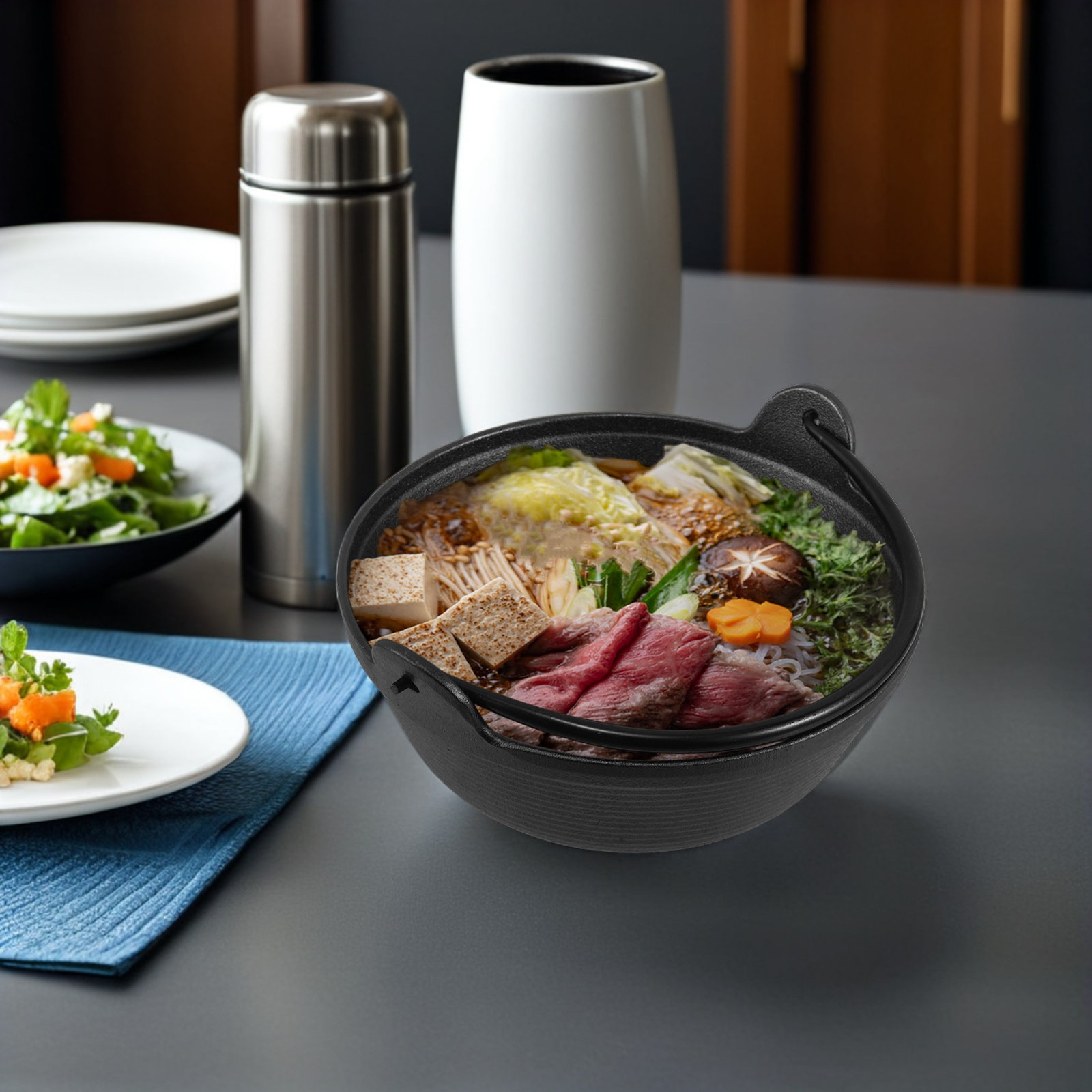 หม้อแก๊สเซ็ตเหล็กหล่อพร้อมฝาแก - Japanese Camping Cooking บทวิจารณ์และราคา