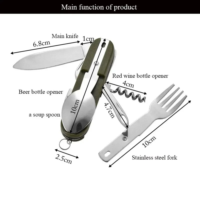 ชุดช้อนส้อมสแตนเลส 7 in 1 สำหร - Camping Cooking Knife Set บทวิจารณ์และราคา