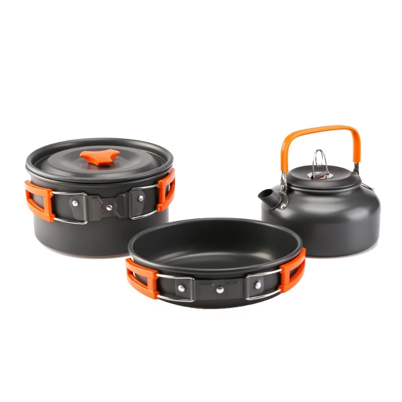 กลางแจ้งหม้อกระทะกาต้มน้ําชุดเ - Camping Cooking Kits บทวิจารณ์และราคา