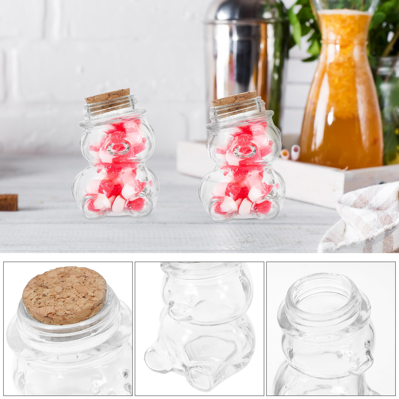 โหลแก้วใสสำหรับเก็บขนม 4 ชิ้น  - Bear Canister Food บทวิจารณ์และราคา