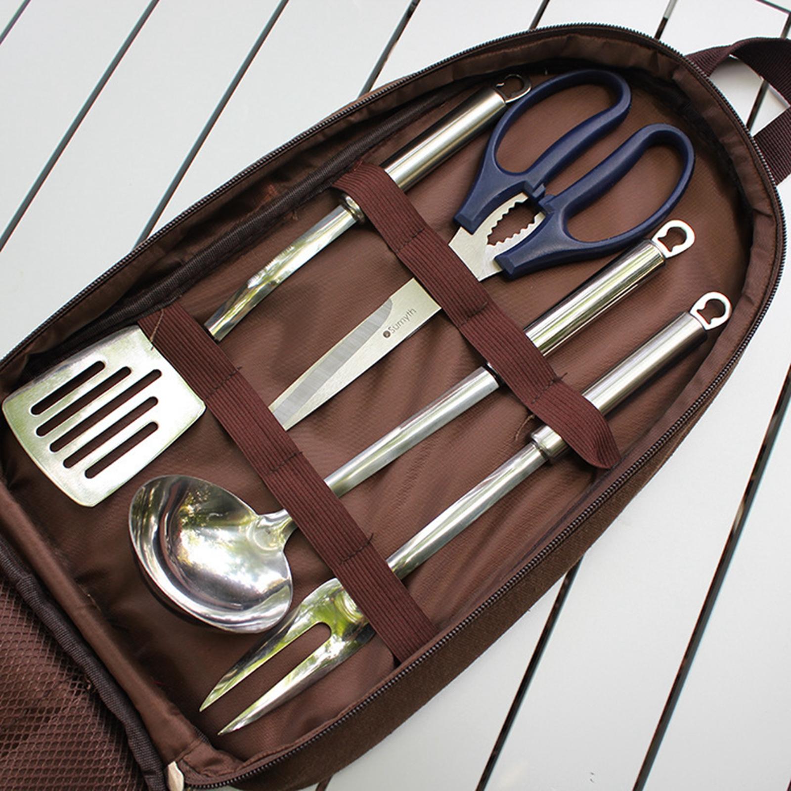 ชุดเครื่องครัว7ชิ้นสำหรับตั้งแ - Camping Cooking Knife Set บทวิจารณ์และราคา
