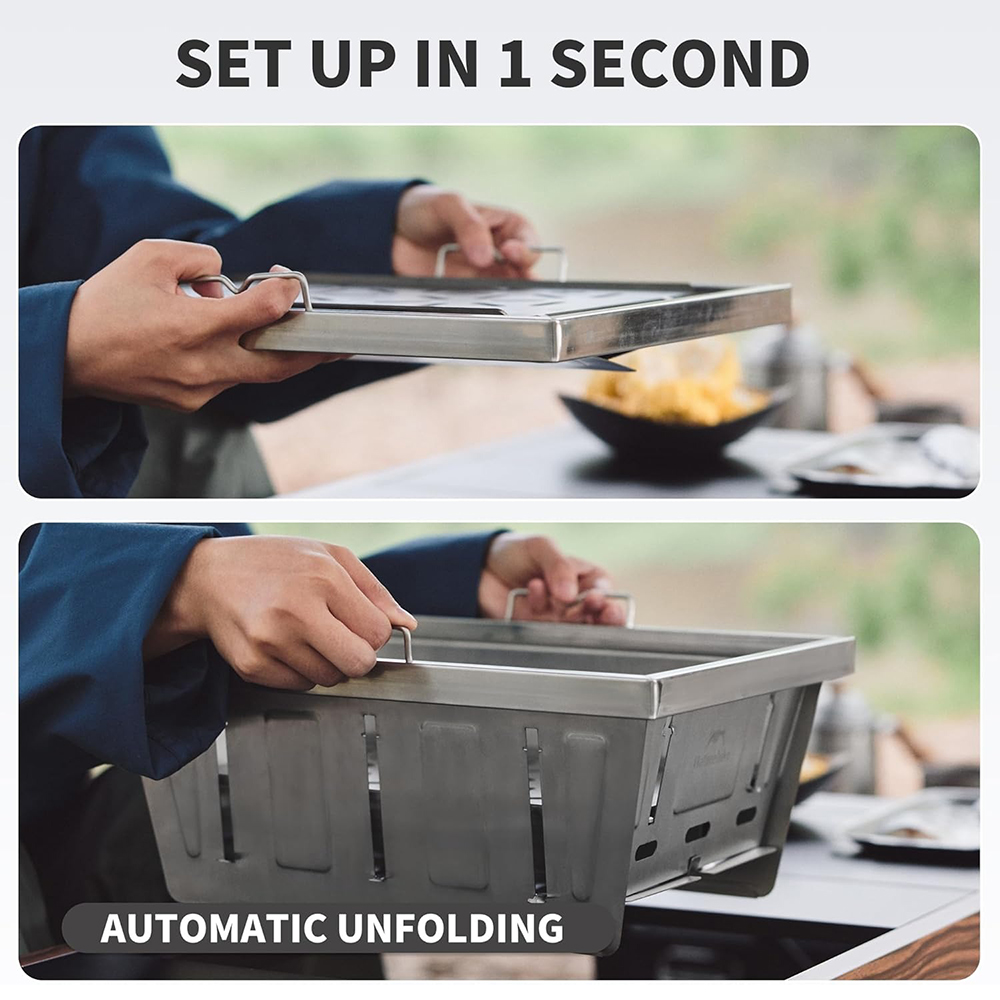 เตาถ่านพกพา Naturehike สำหรับโ - Camping Cooking Table With Windshield บทวิจารณ์และราคา
