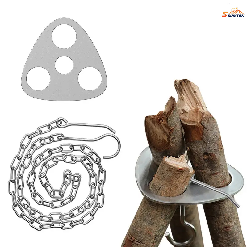 สแตนเลสแบบพกพา Camping ขาตั้งก - Camping Cooking Hanger บทวิจารณ์และราคา