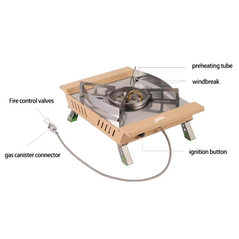 เตาแก๊สพกพา 3 หัวเตา 7000 วัตต - Camping Cooking Table With Windshield บทวิจารณ์และราคา