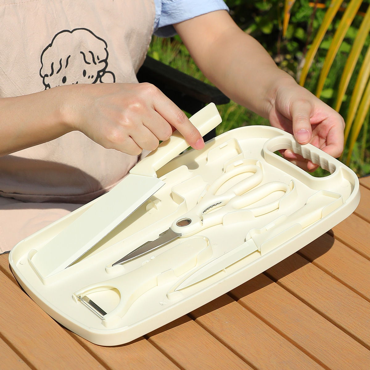 ชุดปิกนิกพกพาสำหรับกิจกรรมกลาง - Camping Cooking Knife Set บทวิจารณ์และราคา
