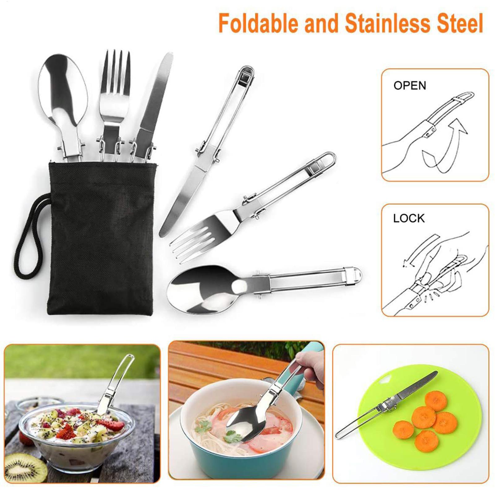 ชุดทำอาหารแบกเป้กระทะตั้งแคมป์ - Camping Cooking Knife Set บทวิจารณ์และราคา