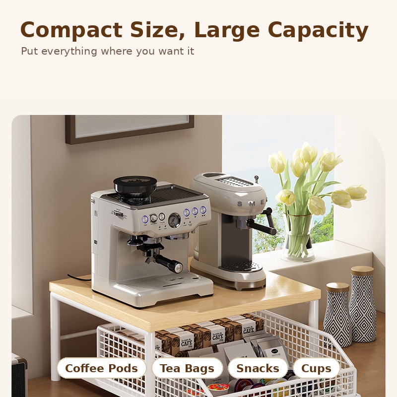 ชั้นวางเครื่องชงกาแฟแบบดึงออกไ - Pocket Coffee Maker บทวิจารณ์และราคา