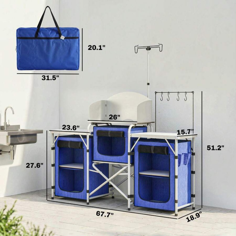 โต๊ะครัวอะลูมิเนียมสำหรับตั้งแ - Camping Cooking Table With Windshield บทวิจารณ์และราคา