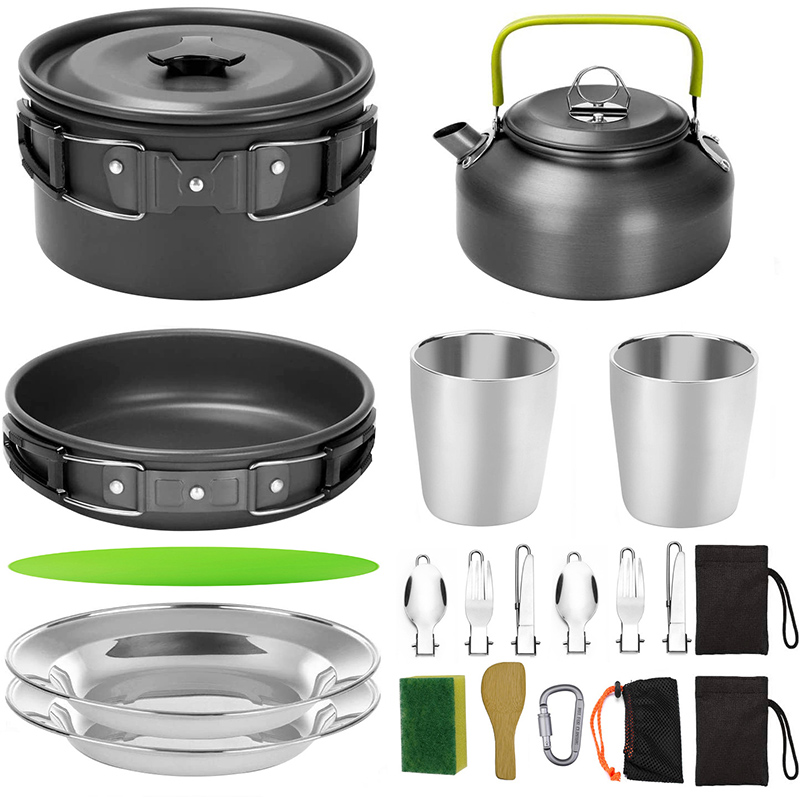 1 ชุดหม้อกลางแจ้ง กระทะ ชุดเคร - Camping Cooking Knife Set บทวิจารณ์และราคา