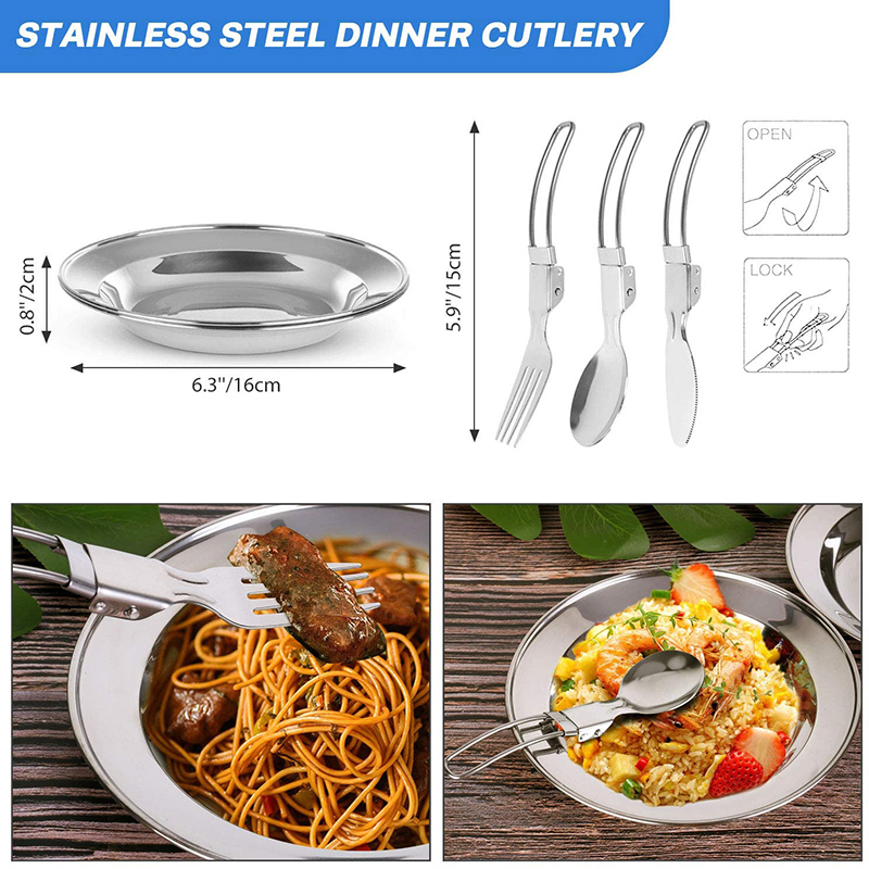 1 ชุดหม้อกลางแจ้ง กระทะ ชุดเคร - Camping Cooking Knife Set บทวิจารณ์และราคา