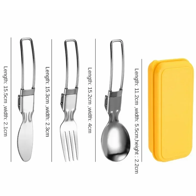 ชุดช้อนส้อมสแตนเลสแบบพกพาขนาดเ - Camping Cooking Knife Set บทวิจารณ์และราคา