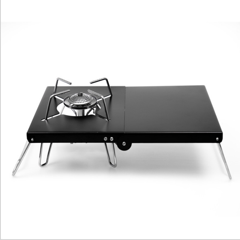 โต๊ะตั้งเตาแก๊สสำหรับตั้งแคมป์ - Camping Cooking Table With Windshield บทวิจารณ์และราคา