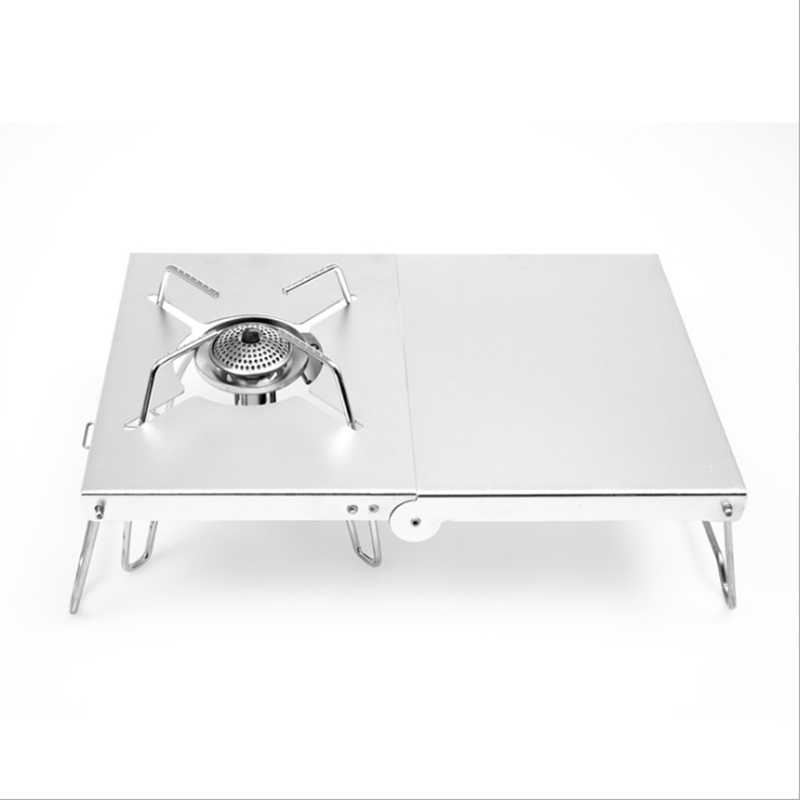 โต๊ะตั้งเตาแก๊สสำหรับตั้งแคมป์ - Camping Cooking Table With Windshield บทวิจารณ์และราคา