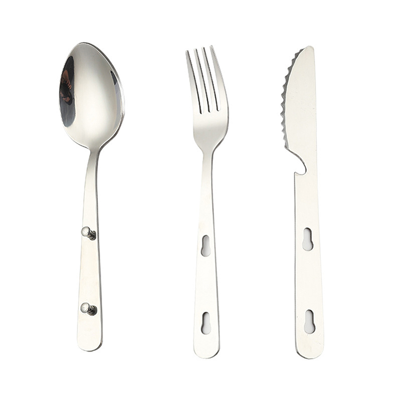 ชุดช้อนส้อมพกพา 3 ชิ้น/ชุด ทำจ - Camping Cooking Knife Set บทวิจารณ์และราคา