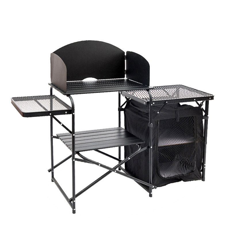 โต๊ะครัวพับได้แบบพกพาสำหรับตั้ - Camping Cooking Table With Windshield บทวิจารณ์และราคา