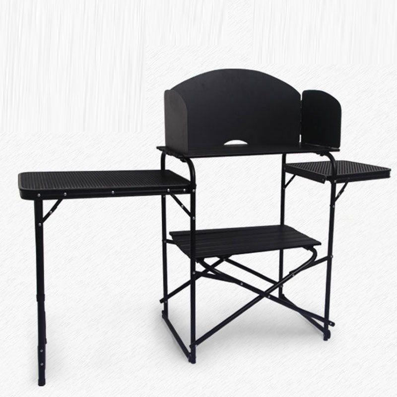 โต๊ะครัวพับได้แบบพกพาสำหรับตั้ - Camping Cooking Table With Windshield บทวิจารณ์และราคา